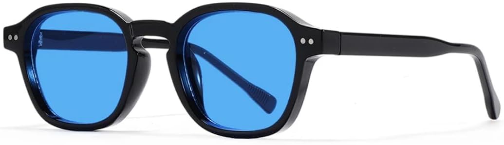 

Ретро-модные панк-солнцезащитные очки для женщин и мужчин, классические винтажные солнцезащитные очки с защитой от УФ-излучения UV400 для использования на открытом воздухе SZVVBKK, Black Blue