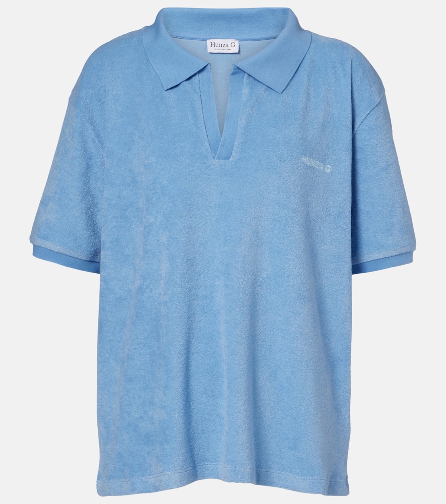 

Хлопковая поло из махровой ткани Hunza G, Cornflower
