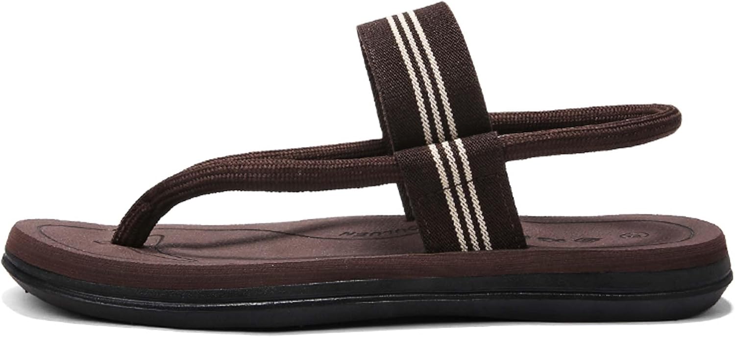 

Большие мужские тапочки для прогулок, удобные шлепанцы для ходьбы, сандалии, повседневная обувь на плоской подошве Generic, коричневый