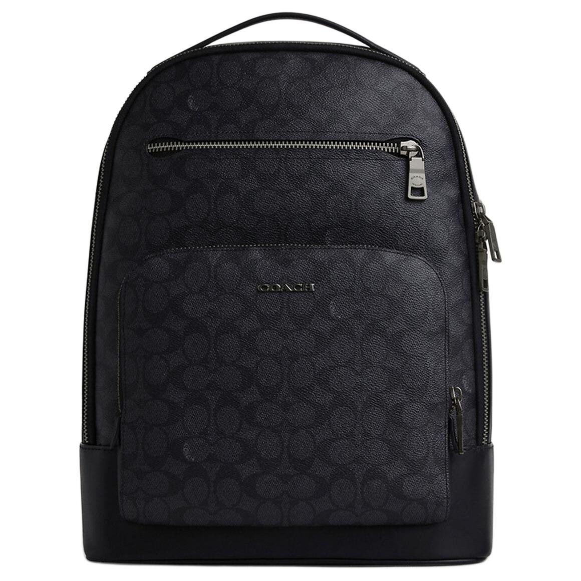 

COACH Мужской рюкзак ETHAN Coated Canvas, цвет: антрацит и черный