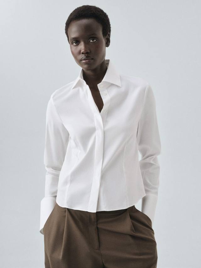 

Partenop Slim Fit рубашка из поплина Mango, White