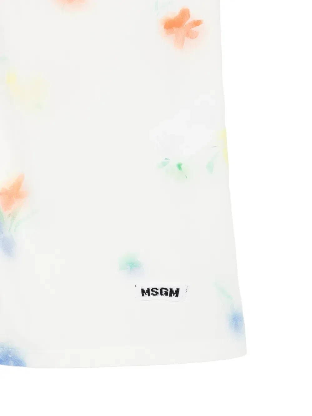 Платье с бантом и цветочным принтом Msgm Kids, белый — фото 3