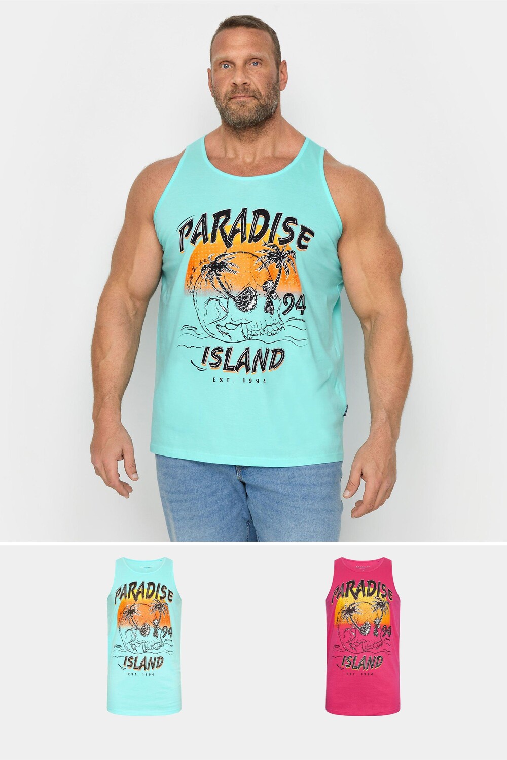 

Набор из 2 топов с жилетами Paradise BadRhino, синий