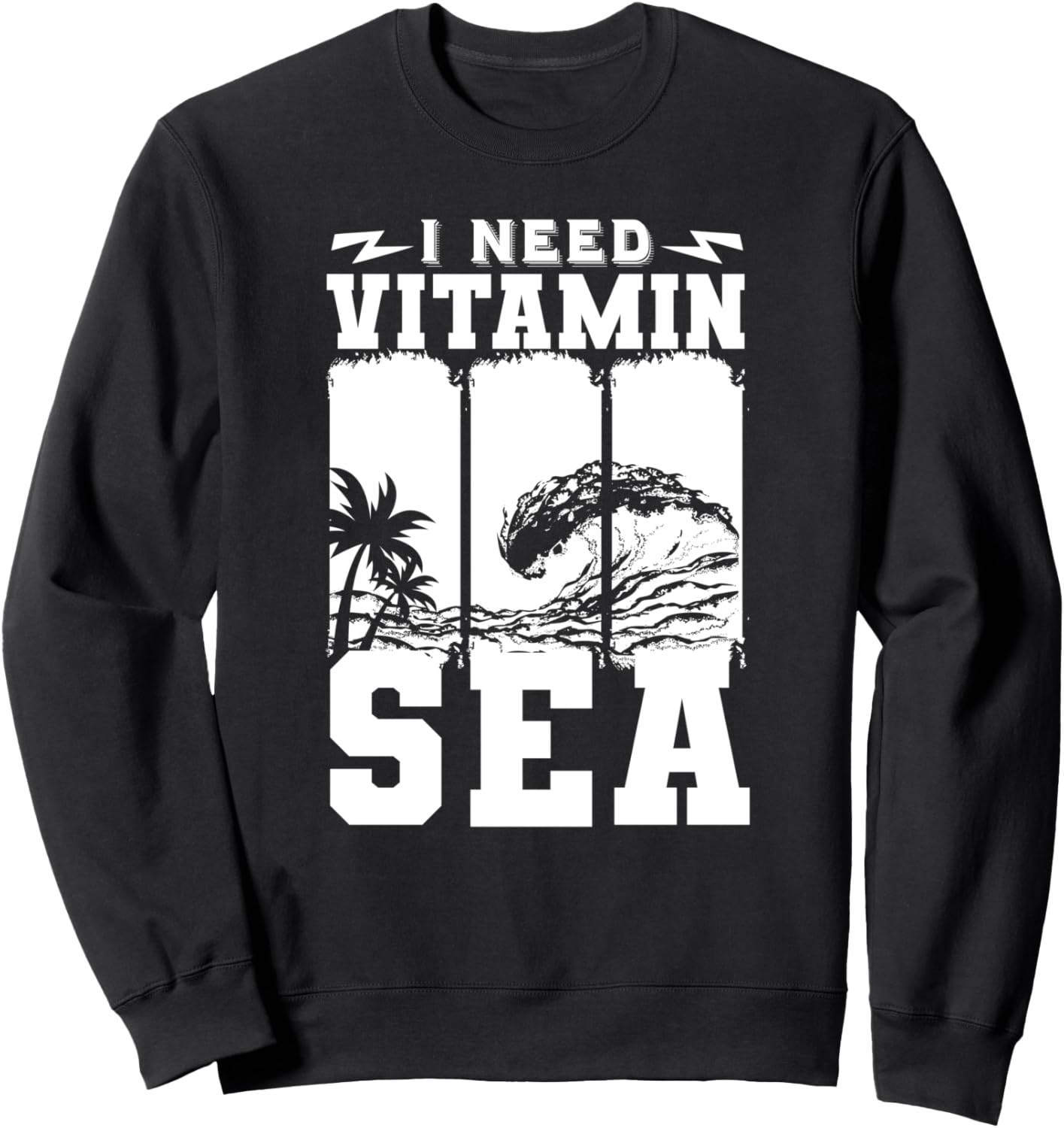 

Мне нужен витамин С - Забавная толстовка для серферов Need Vitamin Sea, черный