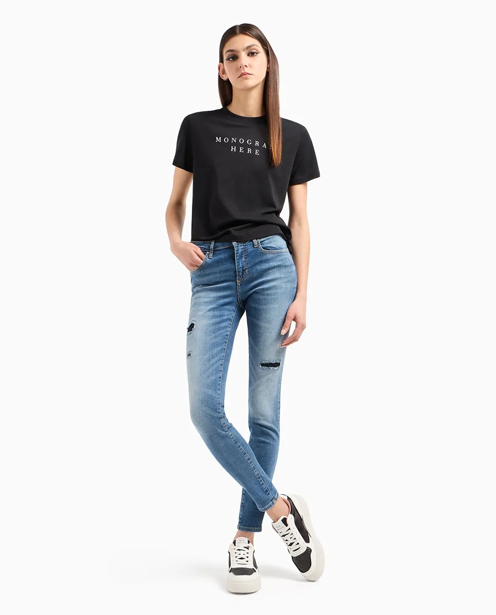

Женские джинсы J69 Push-Up Skinny со средней и высокой талией Armani Exchange, голубой