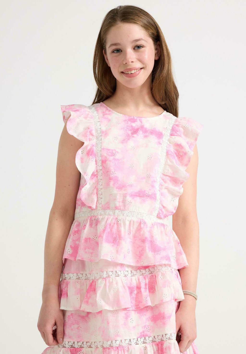 

Блуза WITH FRILLS Lindex, фуксия