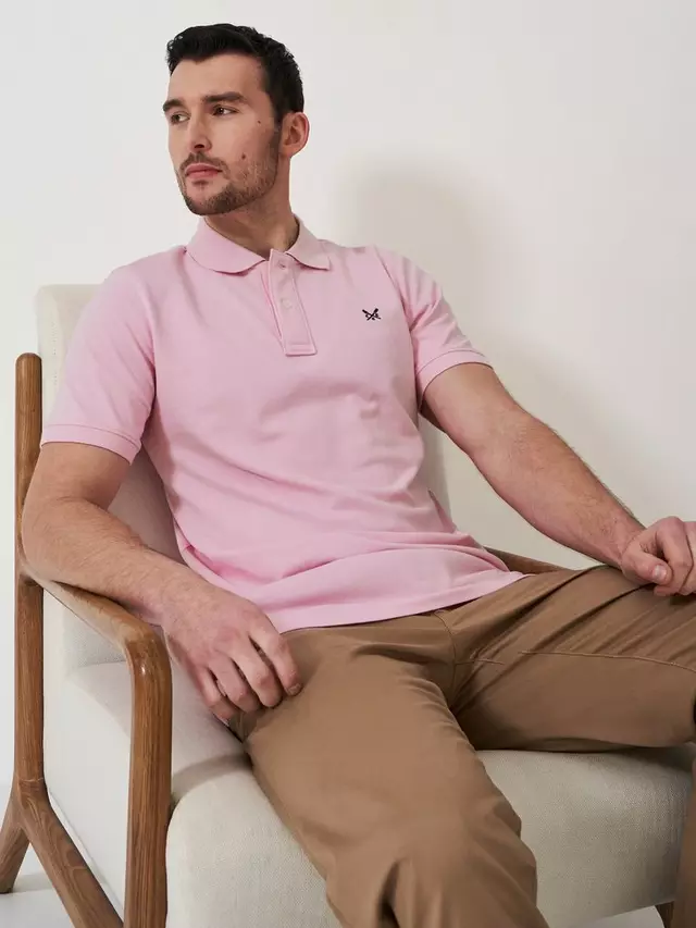 

Поло Crew Clothing Classic Pique Cotton, цвет pastel/pink