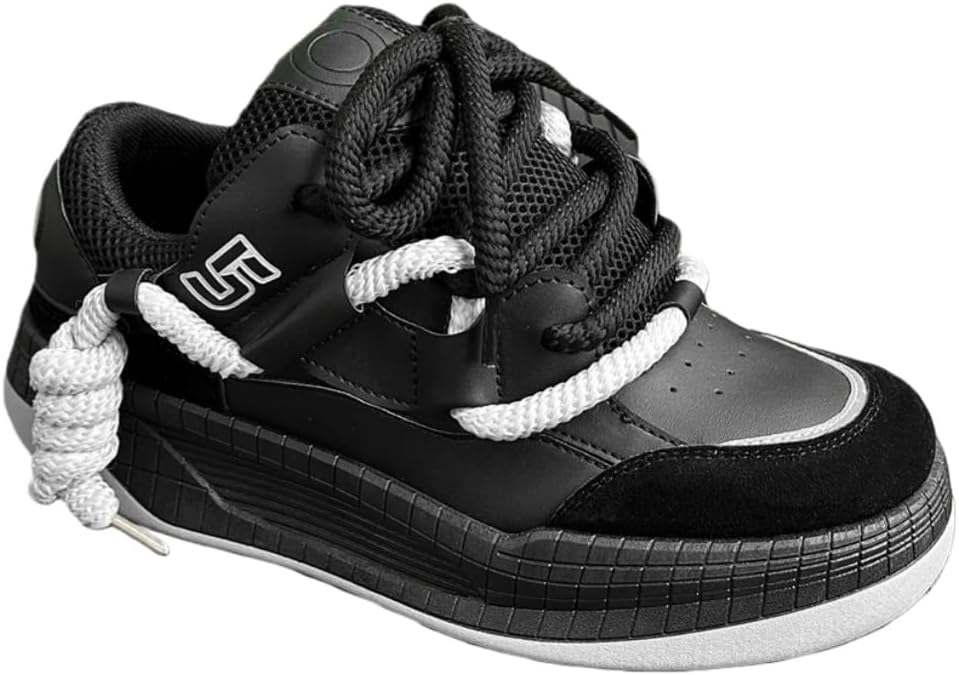 

Мужские удобные повседневные спортивные кроссовки - шнуровка, мягкая внутренняя отделка, подходят для ежедневных уличных прогулок Clolinde, черный