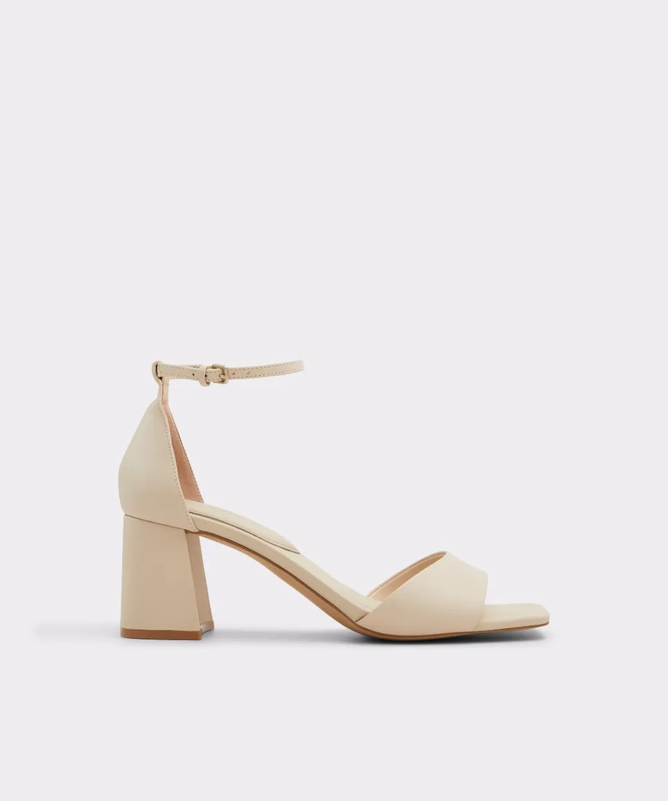 Женские кожаные босоножки на каблуке с квадратным носком Aldo, бежевый