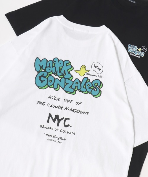 

Футболка оверсайз с коротким рукавом, с вышитым принтом на спине Mark Gonzales, белый