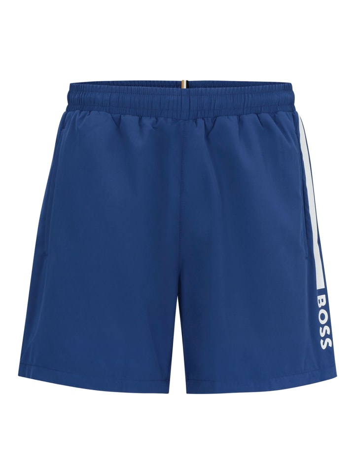 

BOSS Плавки с изображением дельфина, темно-синие