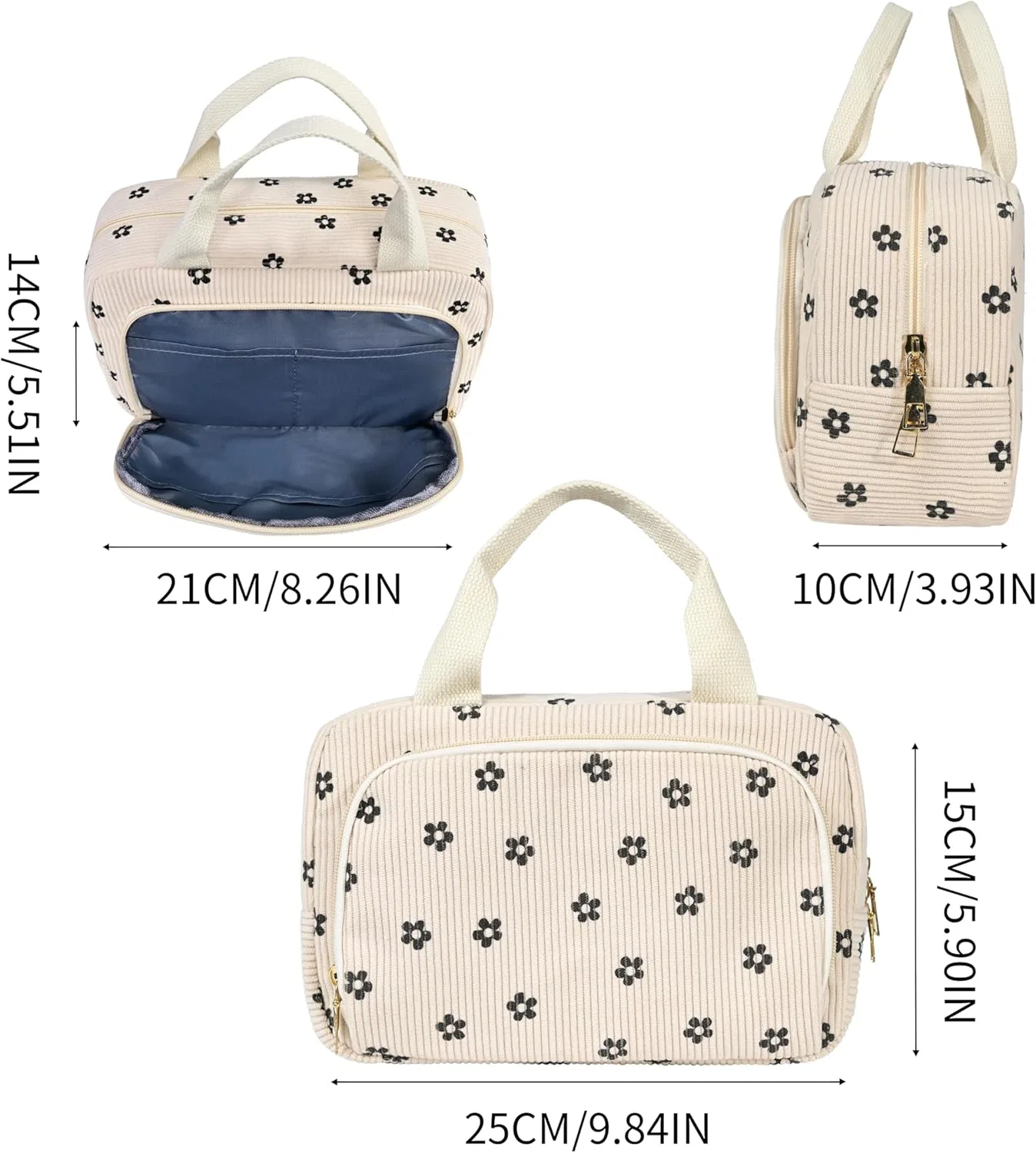 Женская косметичка Funtlend из вельвета Funtlend, Beige2 — фото 2