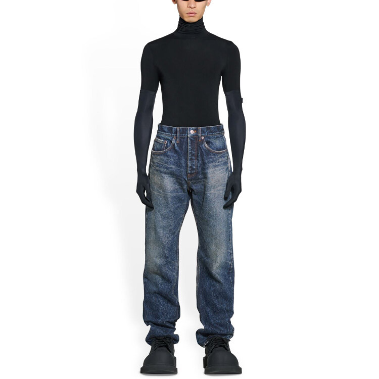 Мужские свободные джинсы Selvedge Heavy Denim Large Fit Balenciaga, синий — фото 3