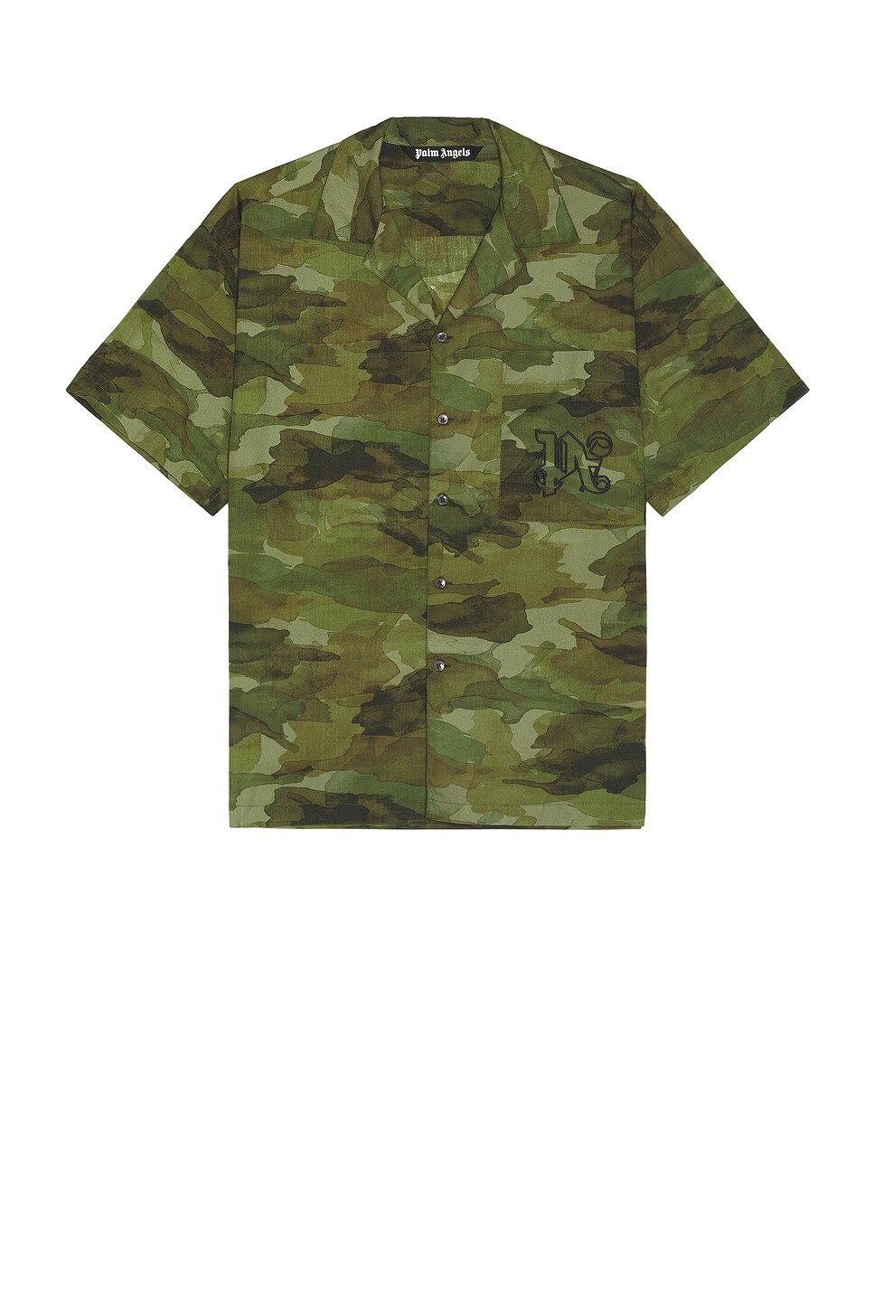 

Рубашка с коротким рукавом Seasonal Camp Palm Angels, цвет Military