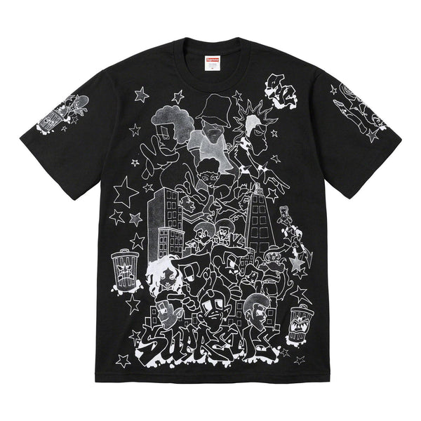 

Футболка downtown t-shirt 'black white' Supreme, черный