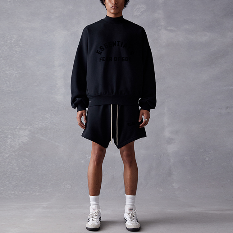 Детский свитшот SS23 Fear Of God Essentials, Черный глянец — фото 4