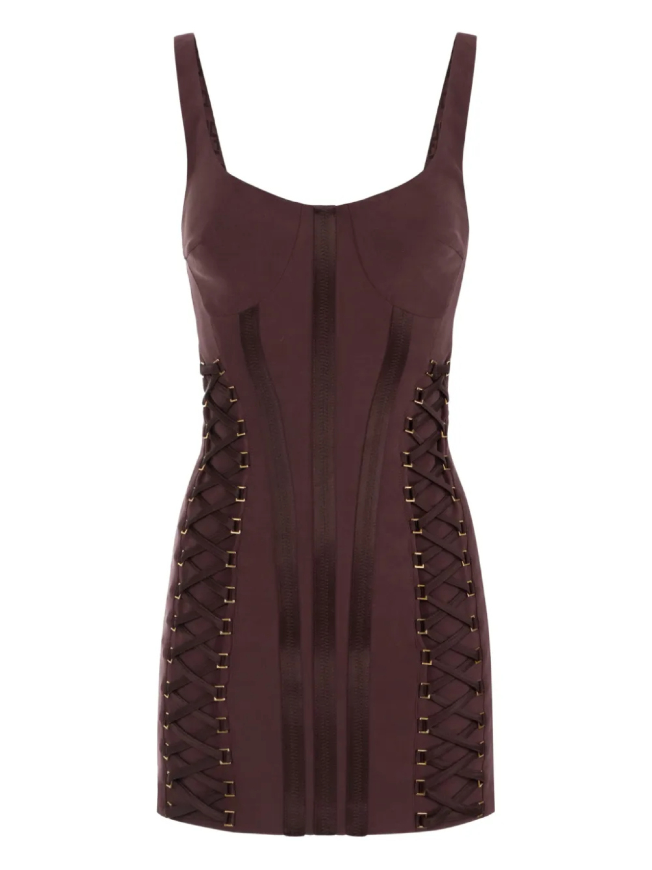 

Мини-платье в стиле корсета Elisabetta Franchi, коричневый
