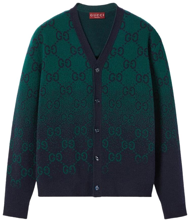 

Кардиган Gucci Degrade Jacquard Cardigan 'Green/Navy', зеленый