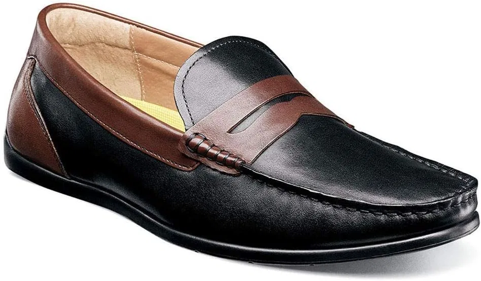 Лоферы с мыском Florsheim, черный с гладким коричневым
