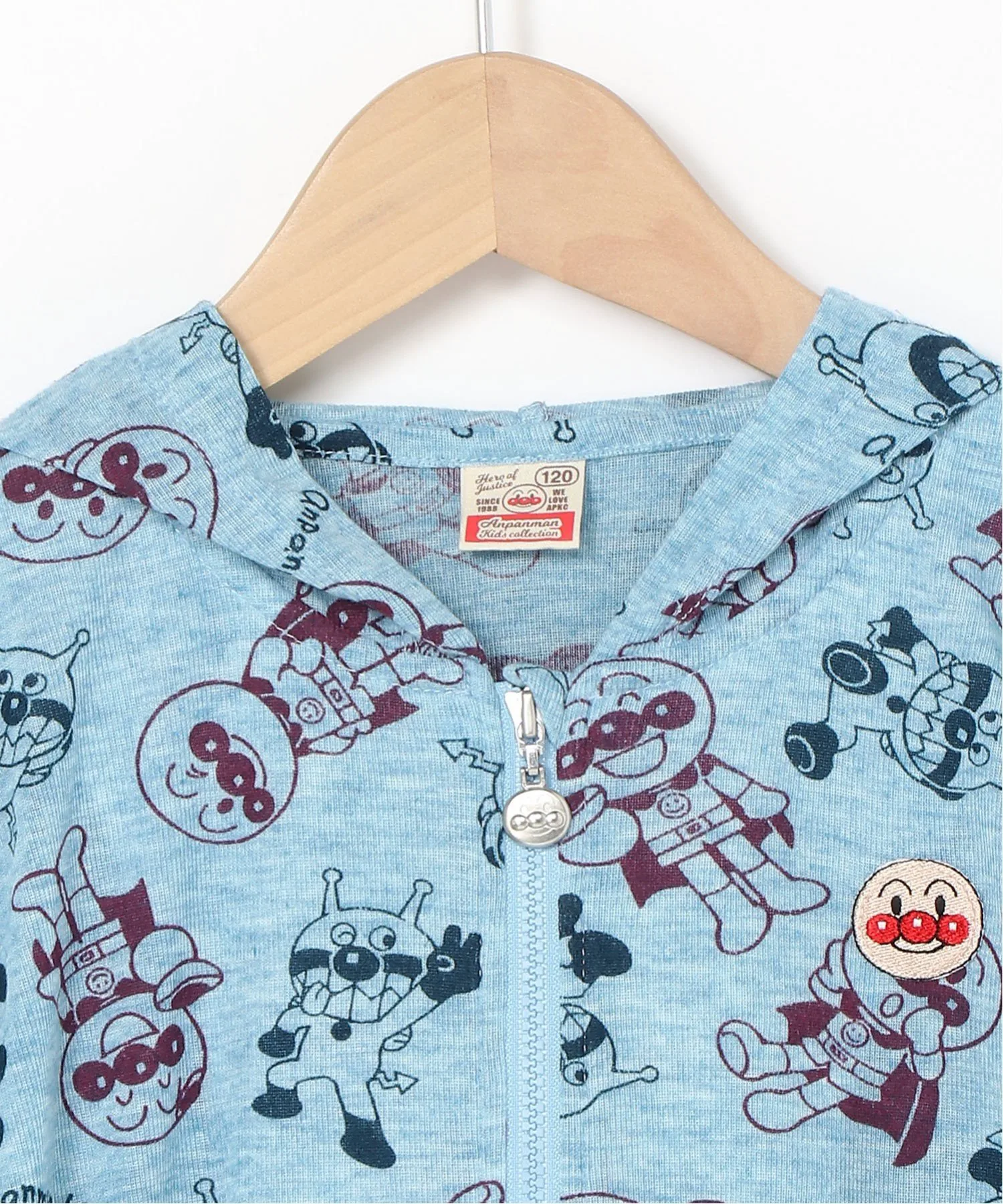 APKC/(K) Тонкая толстовка с принтом по всей поверхности Anpanman Baikinman Anpanman Kids Collection, blue — фото 4