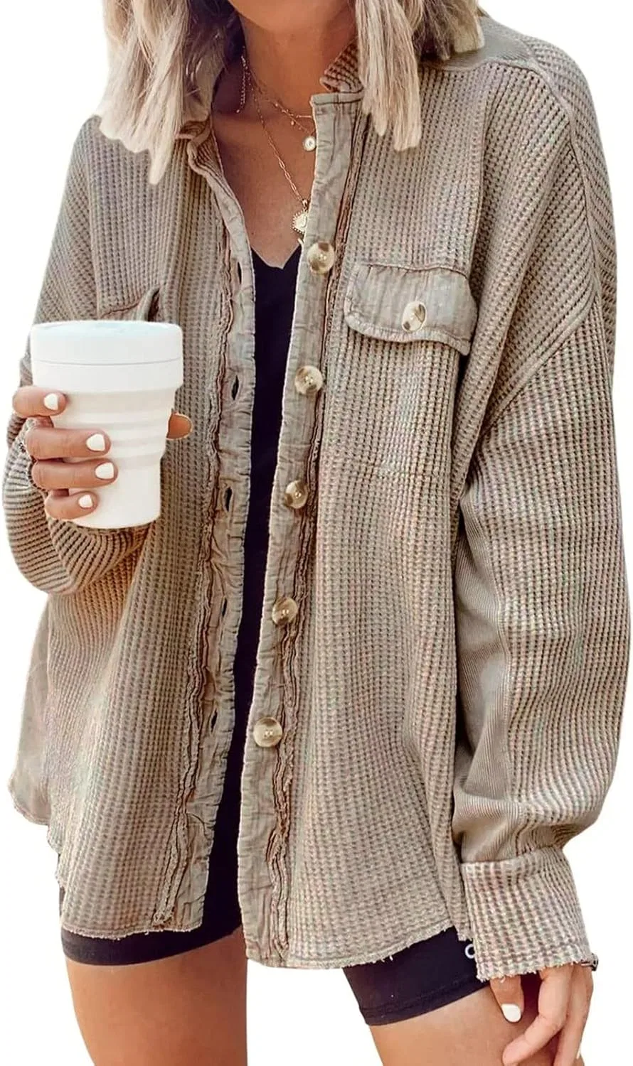 Блуза с вышивкой Women's Long Shirt, светло-бежевый — фото 2