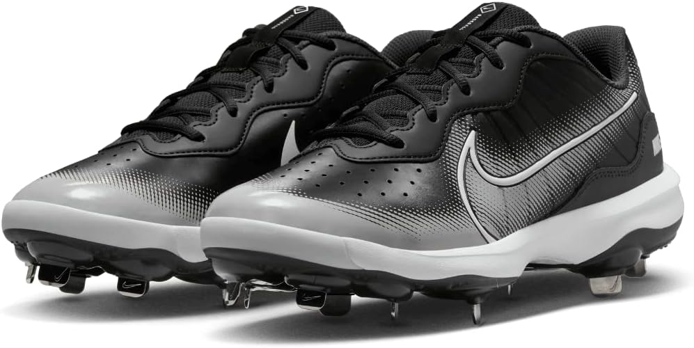 Бейсбольные бутсы Nike Alpha Huarache Varsity 4 Low Metal, черный/серый — фото 3