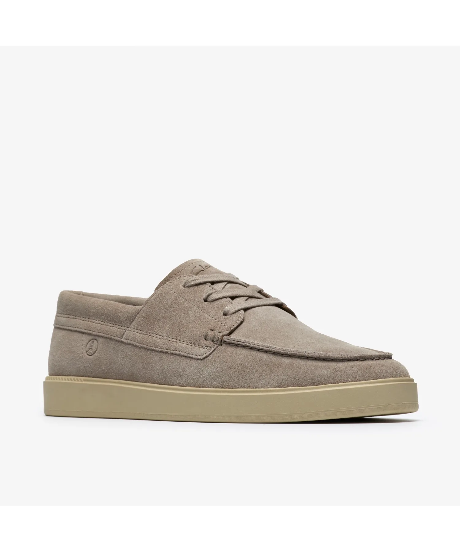 Мужские лоферы из замши Clarks Lockford Boat серые — фото 4