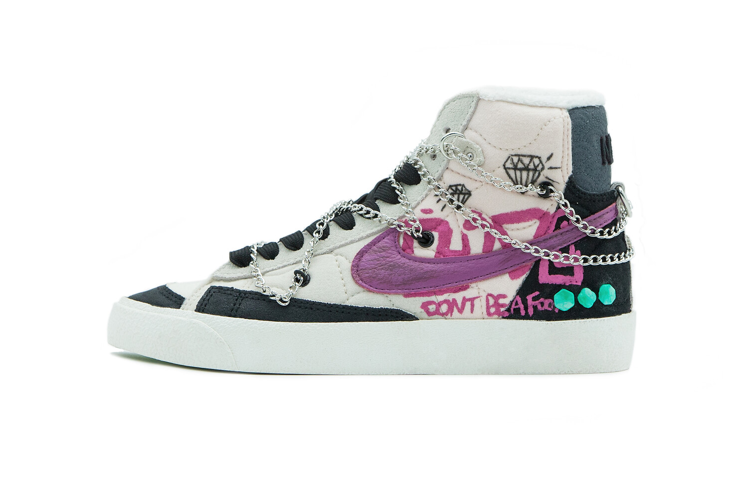 

Кроссовки Nike Blazer Skateboarding Shoes Women's Mid-top Pink/Beige, цвет Off White