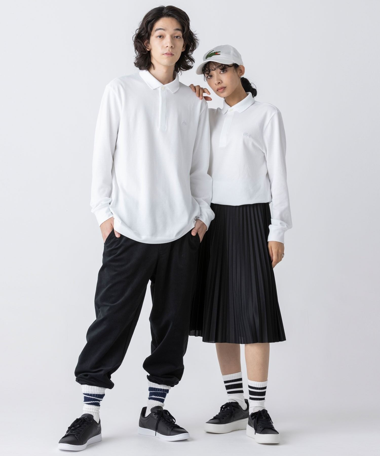 Рубашка-поло с длинными рукавами и планкой спереди LACOSTE, White — фото 3