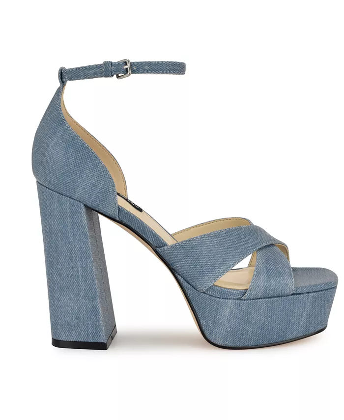 Женские босоножки Vicky с открытым носком Nine West, синий — фото 2