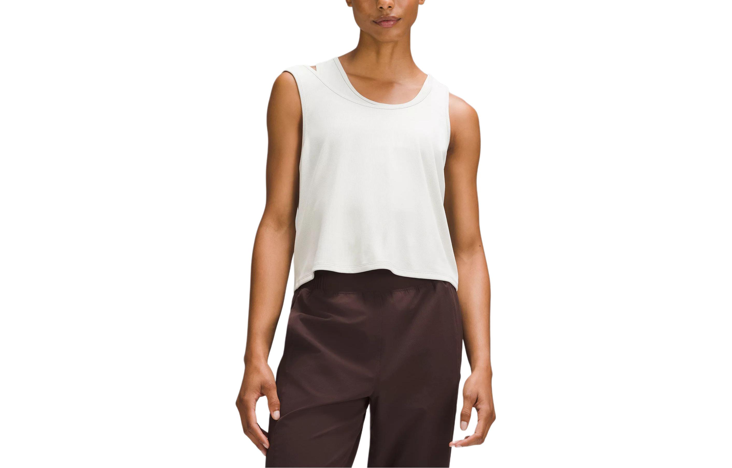 

Мягкий ребристый топ для йоги Lululemon, цвет экрю/бежевый