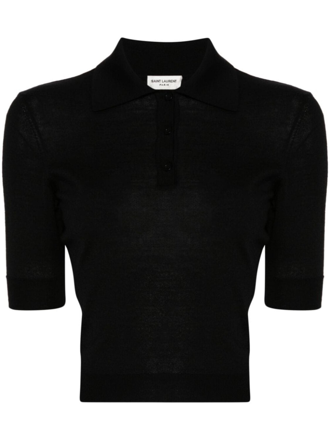 

Saint Laurent рубашка поло с вышивкой Cassandre, черный