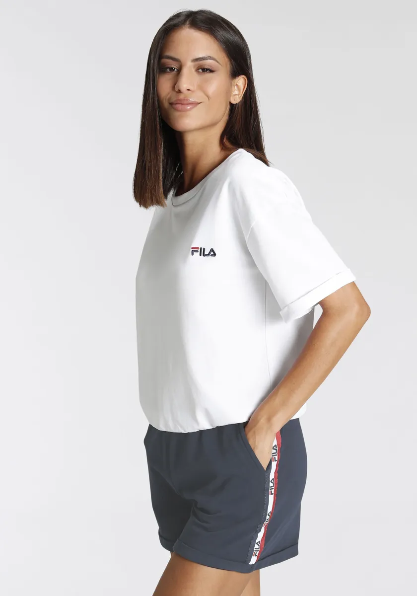 

Пижама Fila (комплект, 2 шт.), на резинке, присборенный пояс, красный