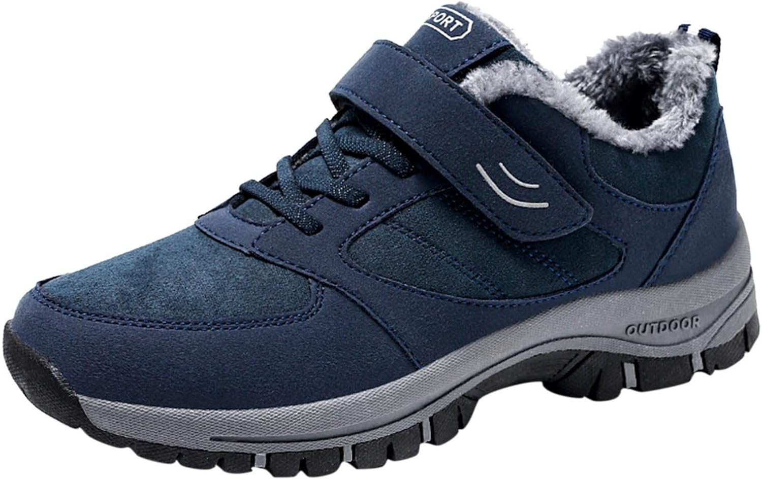 

Мужские зимние ботинки с меховой подкладкой, теплые, водонепроницаемые, легкие, противоскользящие, для холодной погоды, для походов и треккинга Generic, синий