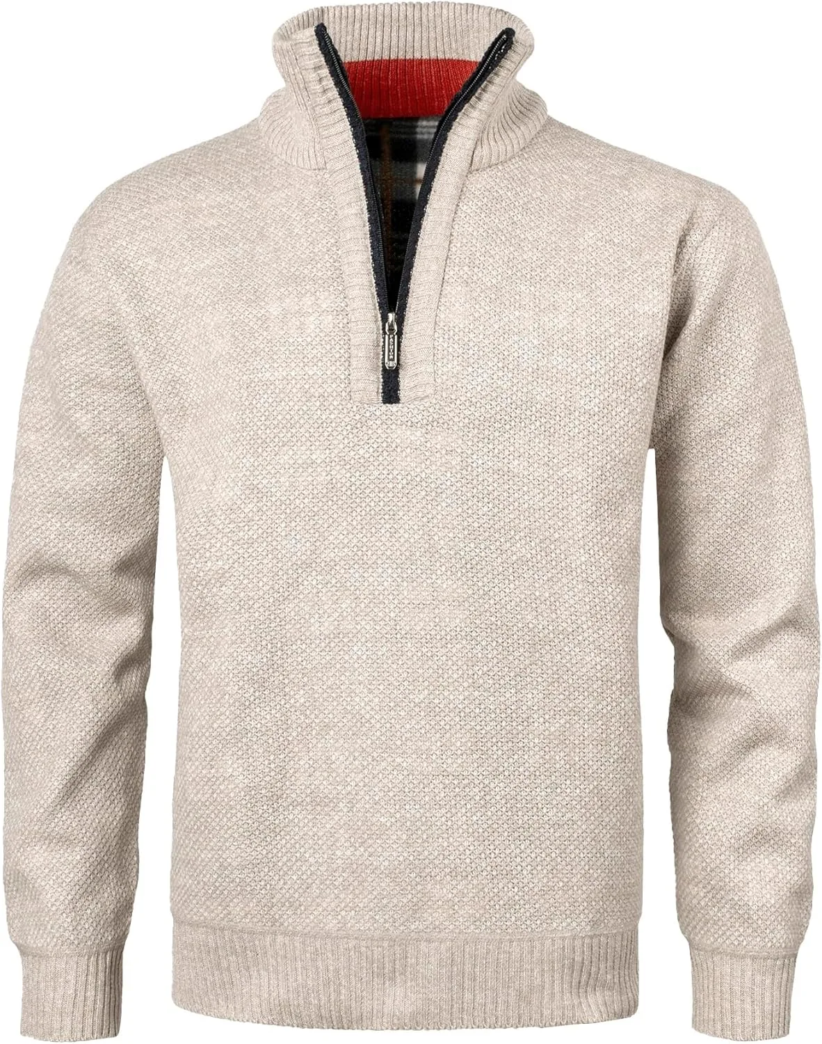 

Мужской свитер с четвертью молнии и стойкой KTWOLEN