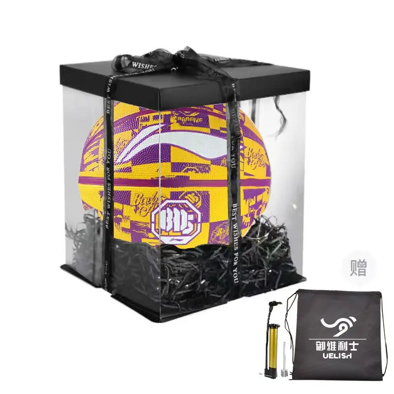 

LINING Резиновый баскетбольный мяч yellow purple размер 7 тренировочный unisex china