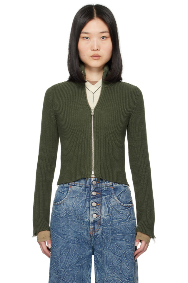 

Рельефный свитер Mm6 Maison Margiela, хаки