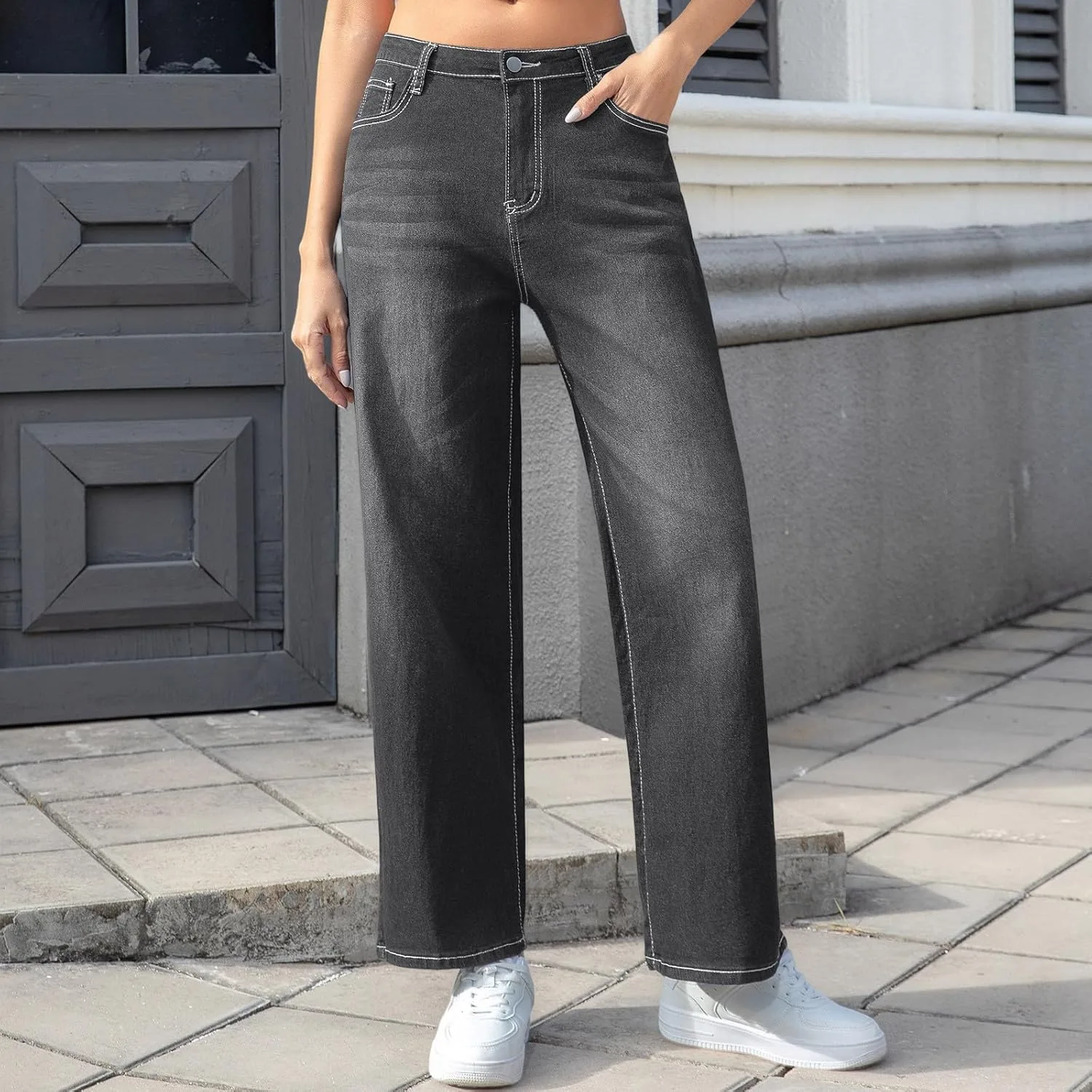Женские джинсы Wide Leg High Waisted с эффектом контроля живота — фото 2