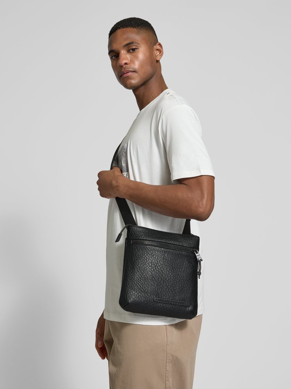 

Сумка через плечо из искусственной кожи, модель «BORSA» ARMANI EXCHANGE, черный