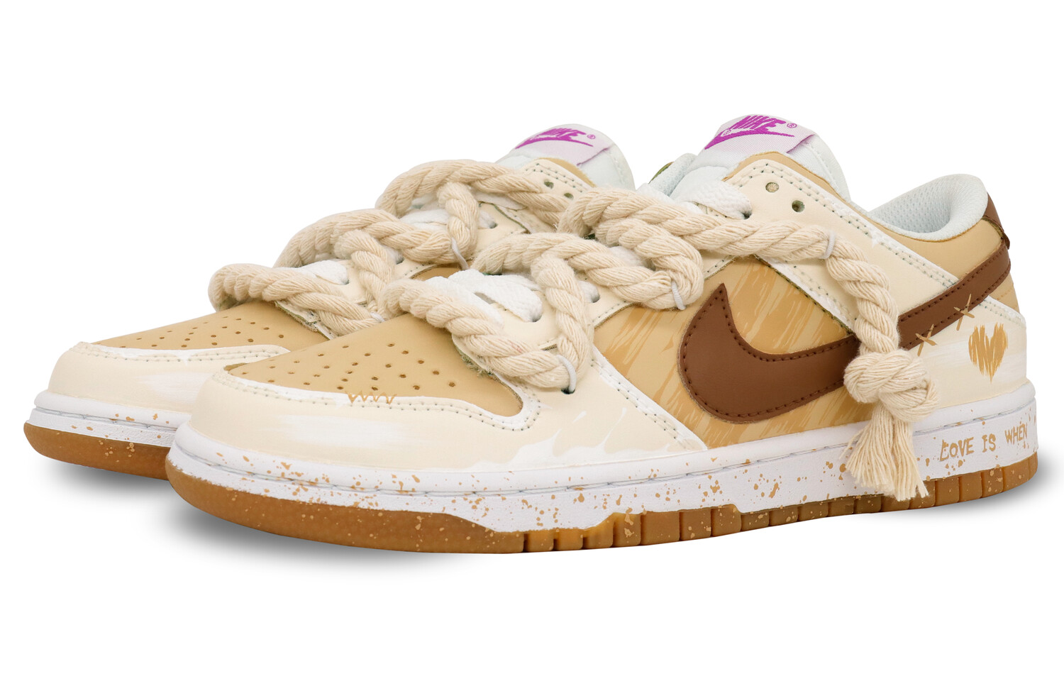 

Кроссовки Nike Dunk Skateboarding Shoes Women's Low-top Brown/off-white, цвет Love in the moment