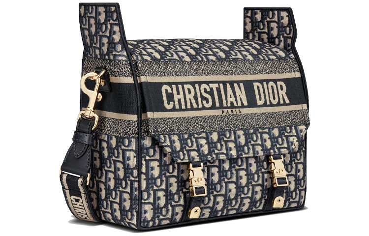 DIOR Сумка через плечо из ткани Camp среднего размера, женская, синяя — фото 3