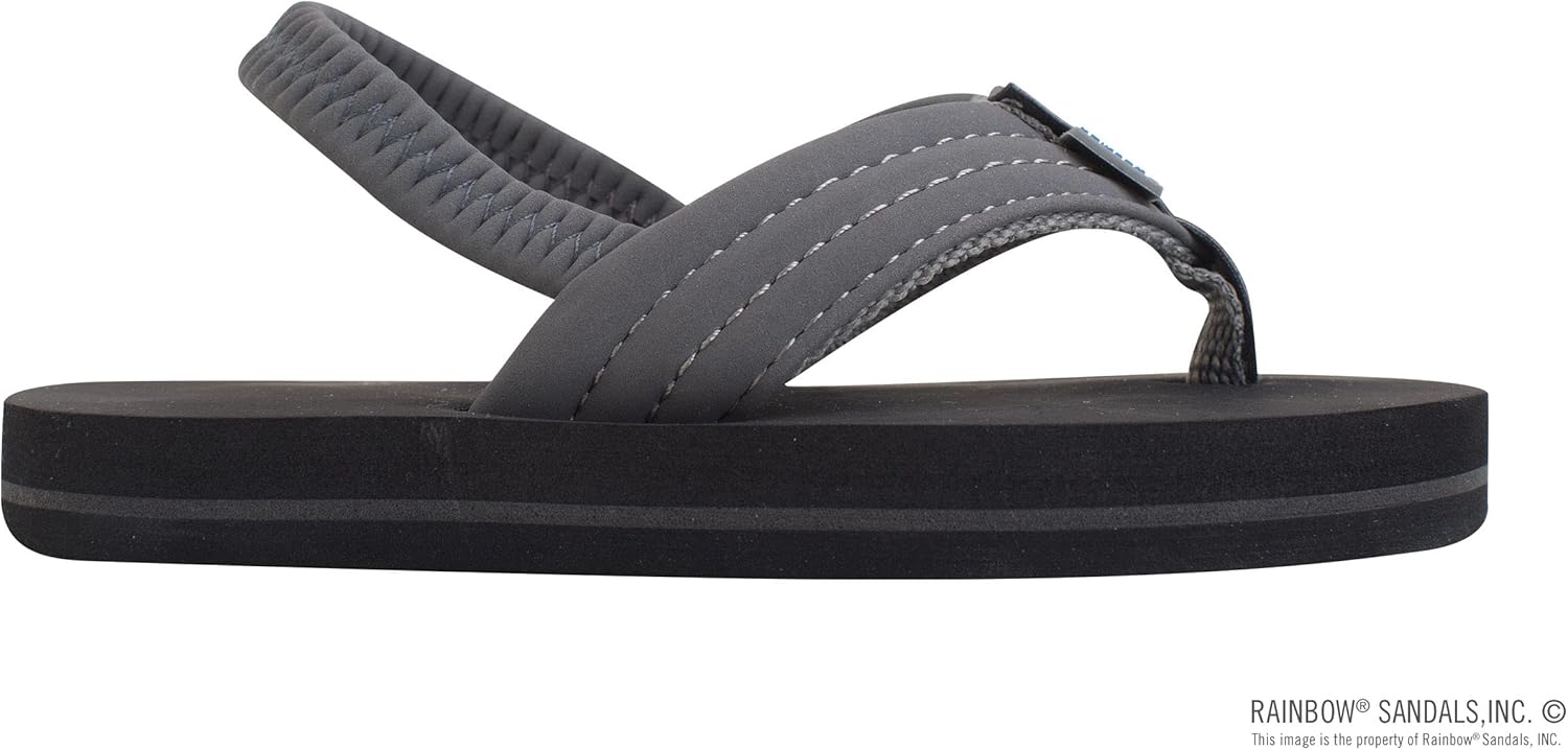 Детские сандалии Rainbow Sandals Grombow с мягкой резиновой подошвой, неопрена ремешком и задним ремешком, темно-серый — фото 4