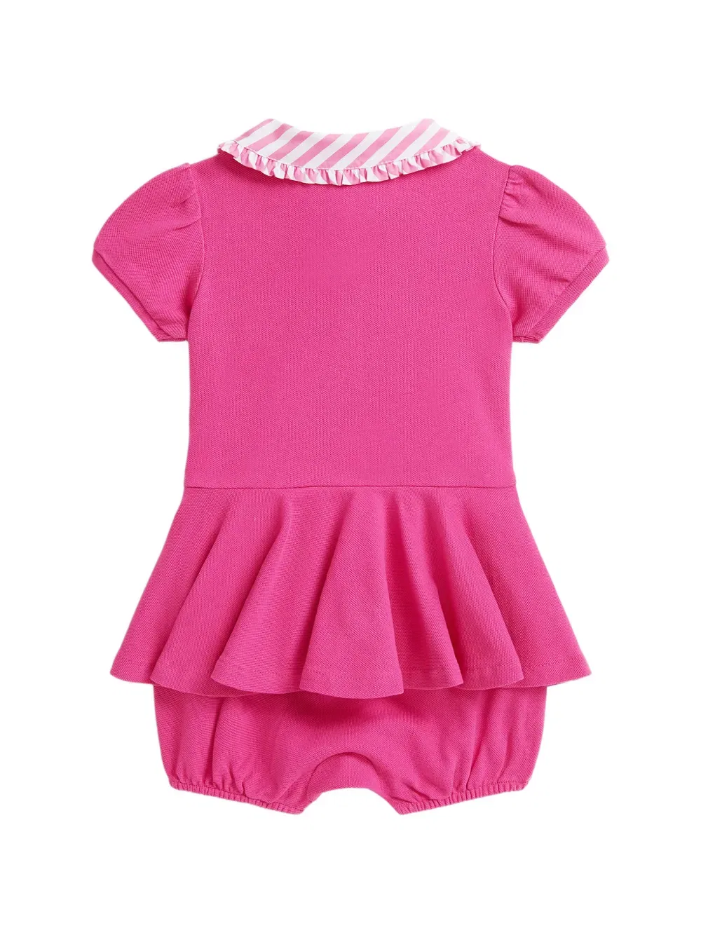 Полосатые короткие шорты с оборками Polo Ralph Lauren Kids, розовый — фото 2