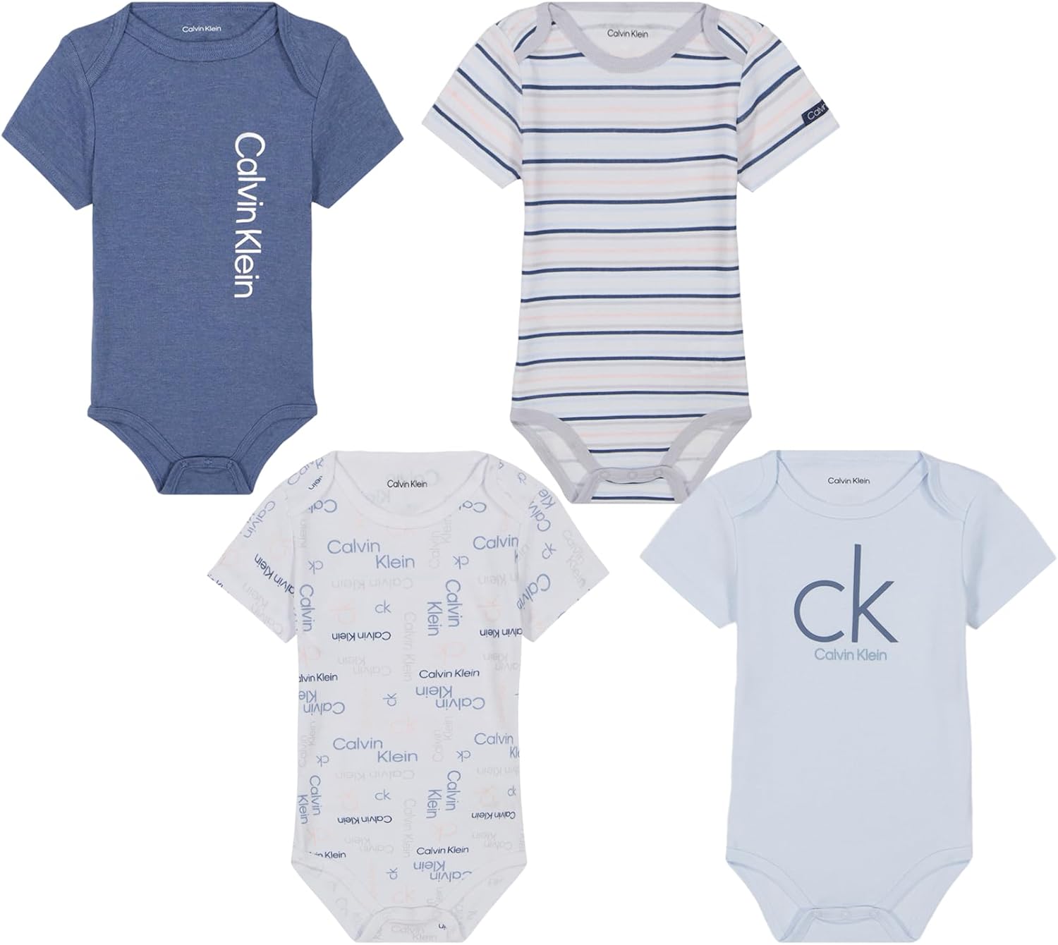 

Комплект боди Calvin Klein для мальчиков, 4 шт., Vintage Indigo/Bright White/Ice Melt