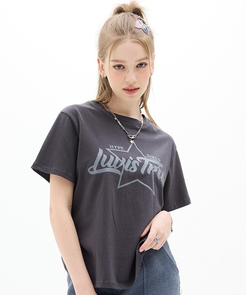 

Футболка с логотипом, DN Star LUVISTRUE, угольно-серый