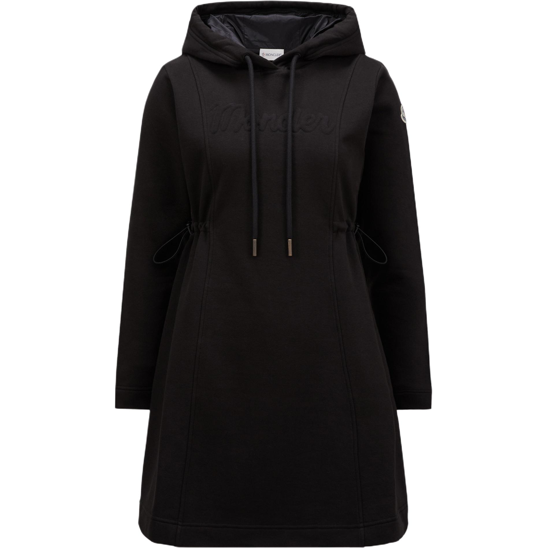 

Худи-платье с кулиской и нашивкой с логотипом Moncler, черный