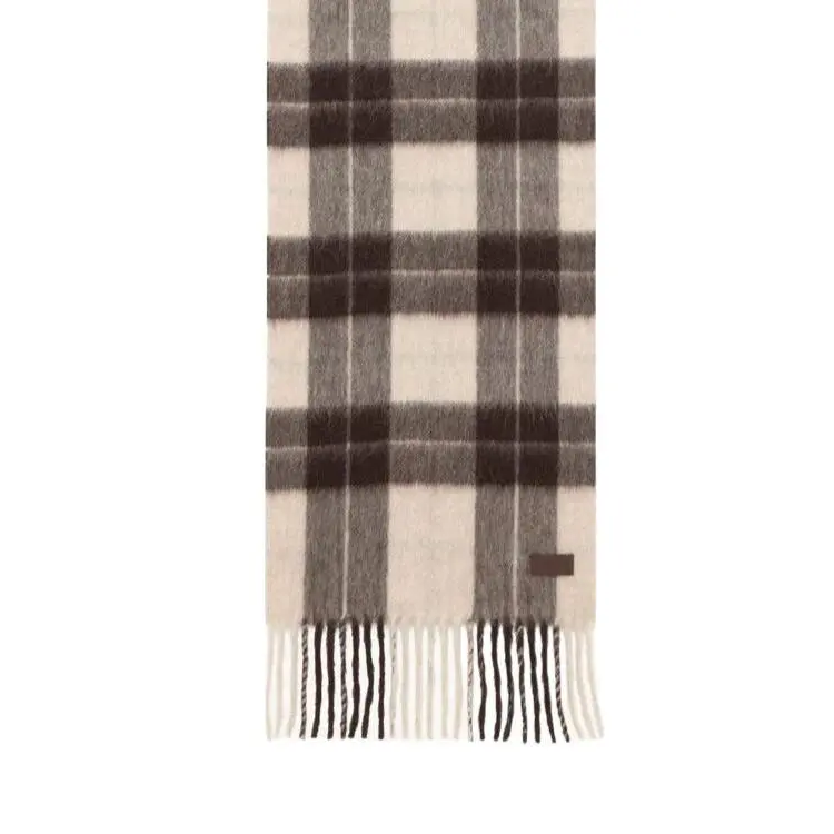 SAINT LAURENT Альпака, шерстяной вязаный шарф женский коричневый, Brown — фото 3