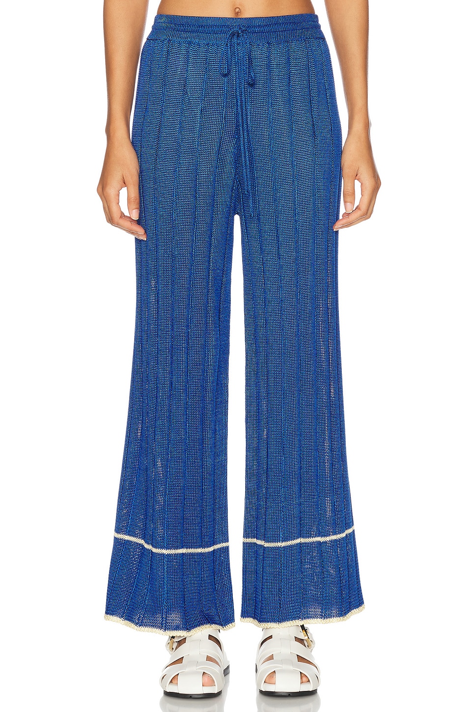 

Широкие пижамные брюки в рубчик Calle Del Mar, цвет Lapis & Butter