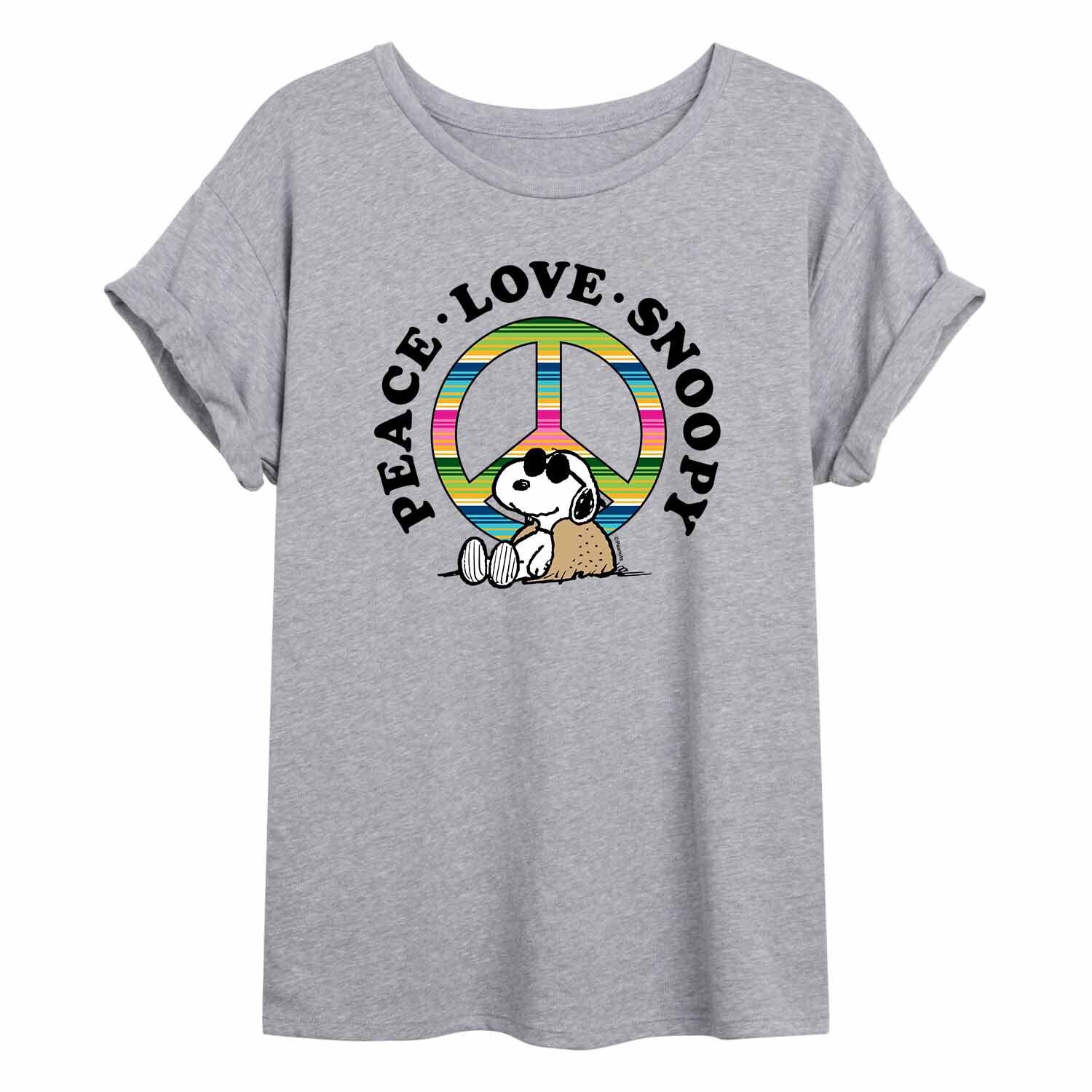 

Детская струящаяся футболка Peanuts Peace Love Snoopy Licensed Character