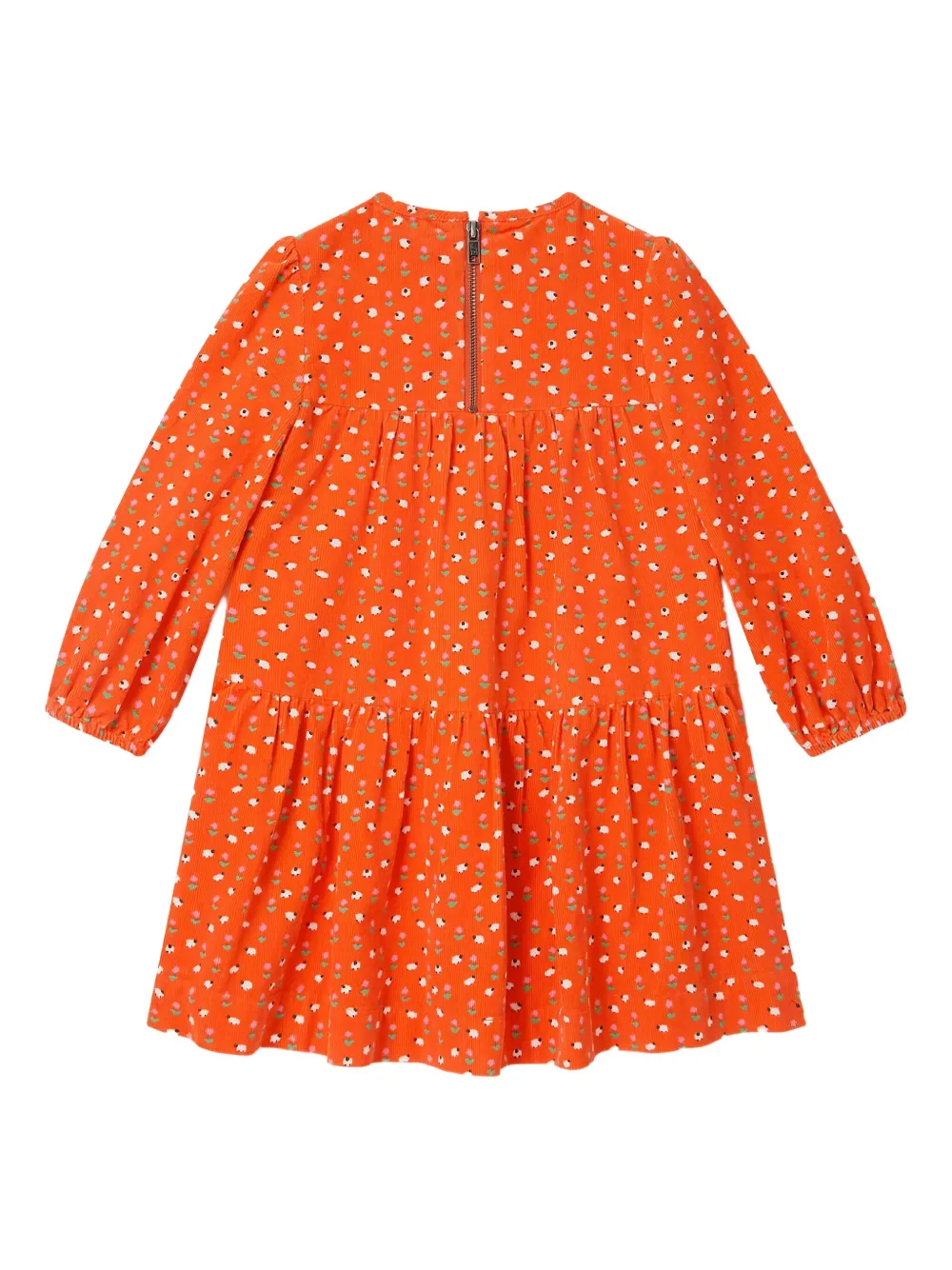 Платье с ярусами и цветочным принтом Stella McCartney Kids, красный — фото 2